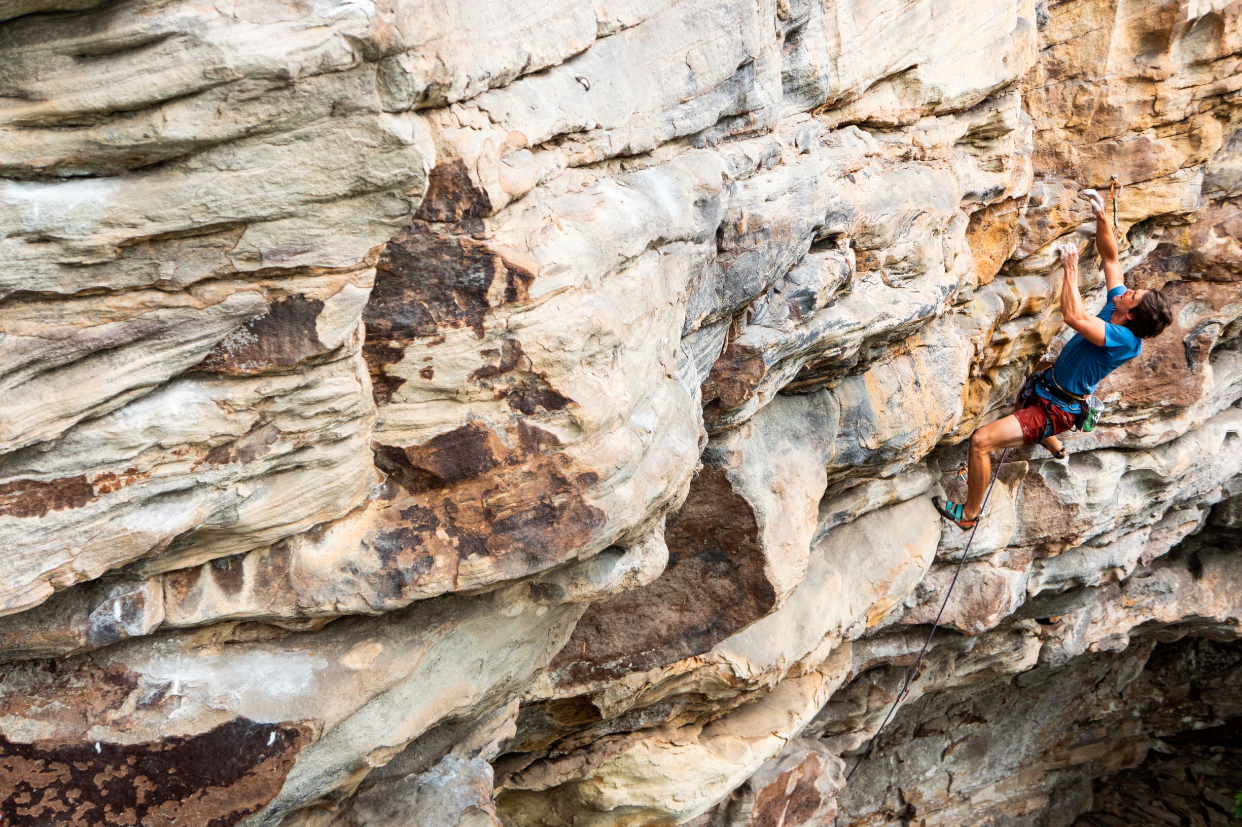 Bradly Mathisen sport climbing in Breaks Interstate Park