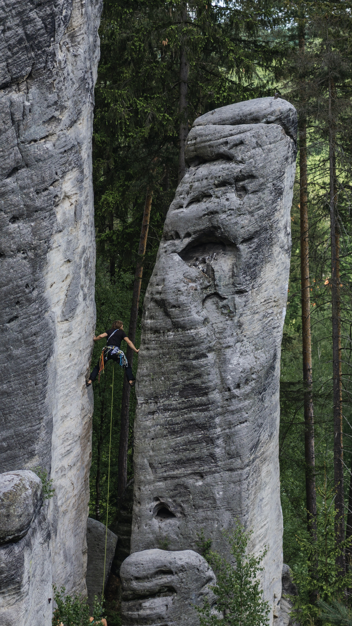 A climber in Cesky Raj, Czech Republic