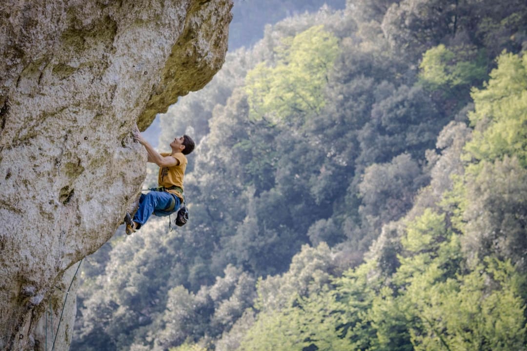 A sport climber in Camaiore, Tuscany