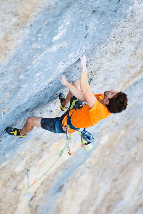 Stefano Ghisolfi rock climbing in Ceuse