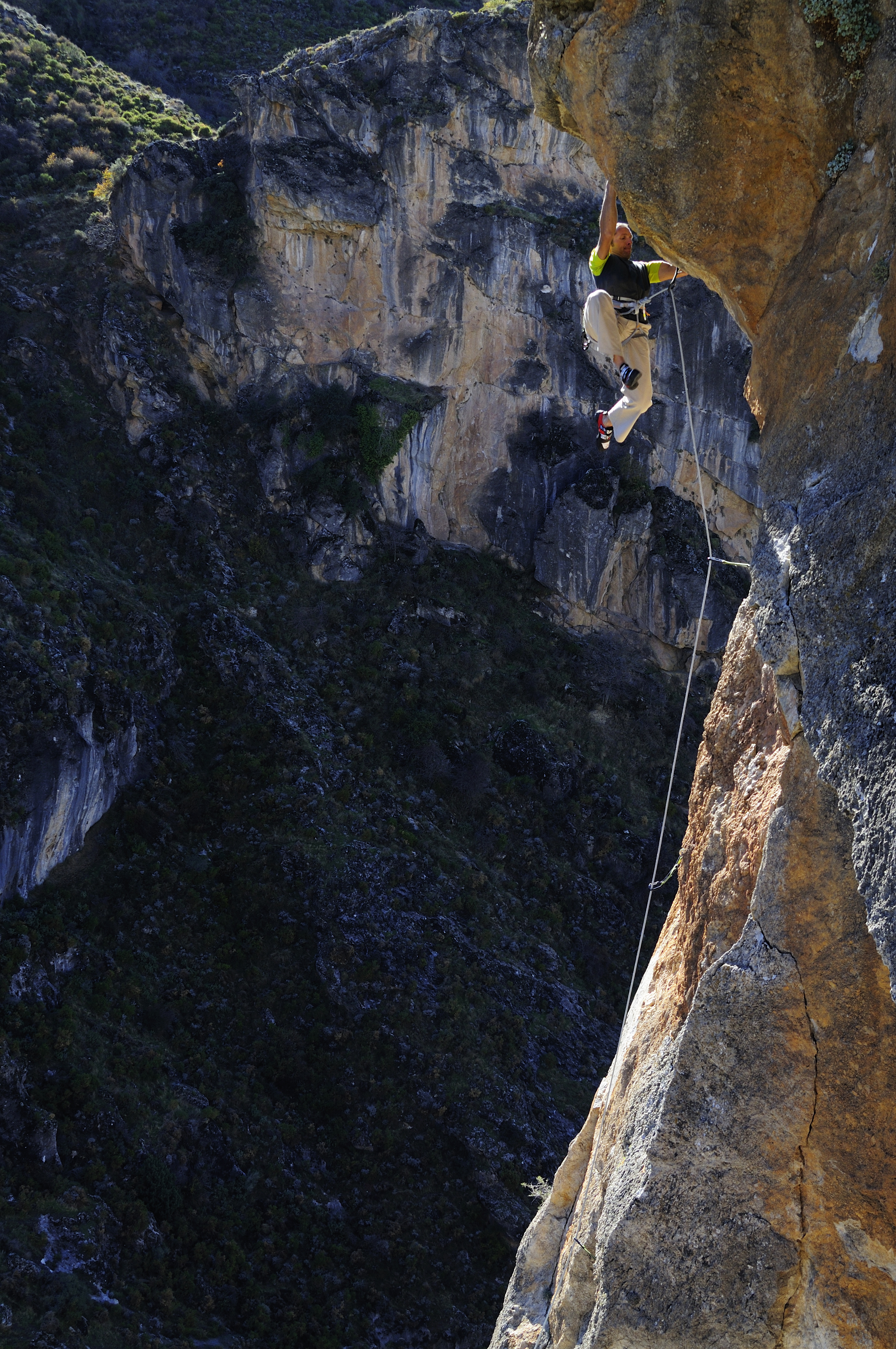 A rock climber in Granada, Spain