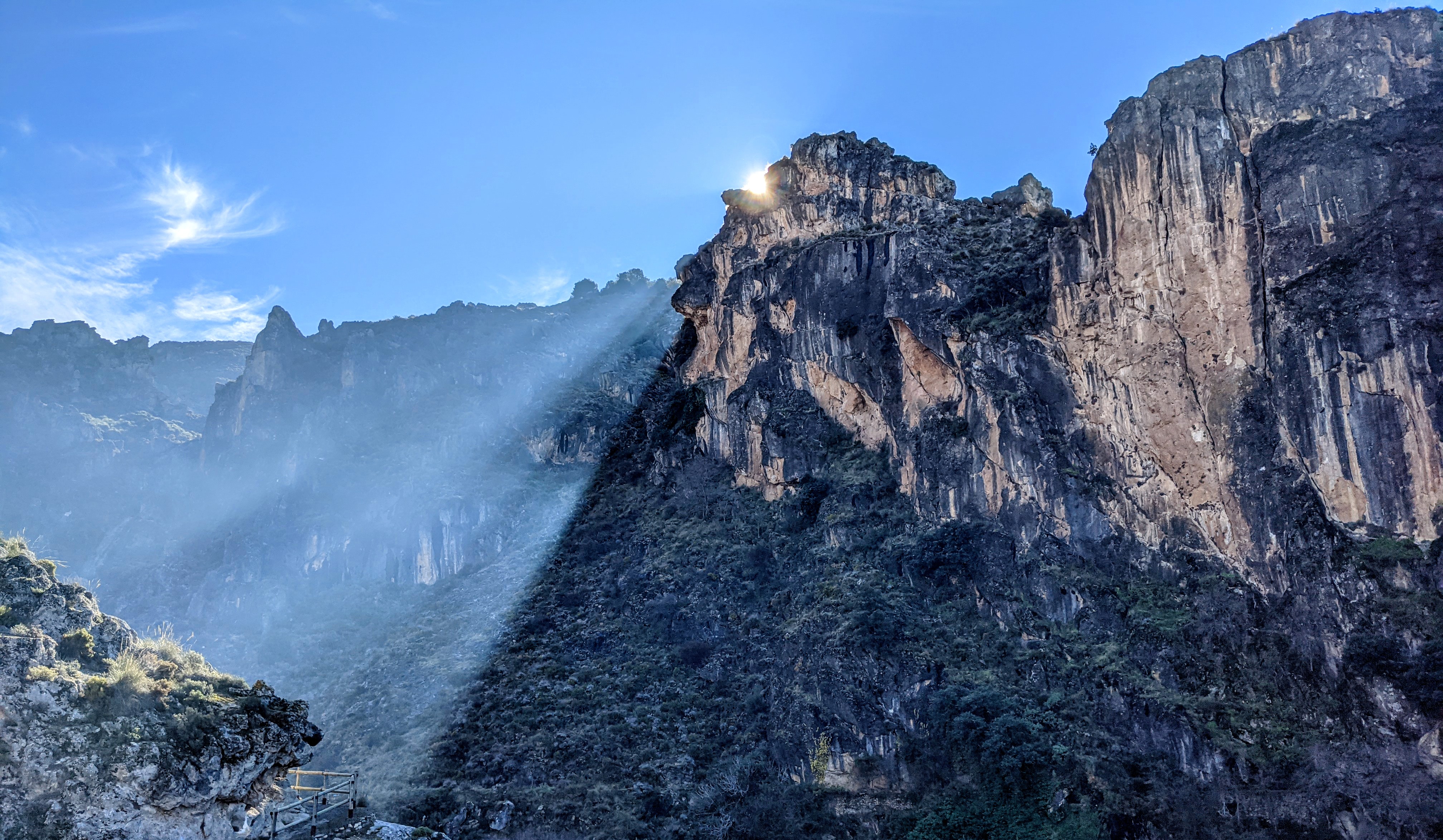 The cliffs of Los Cahorros, a climbing crag in Granada