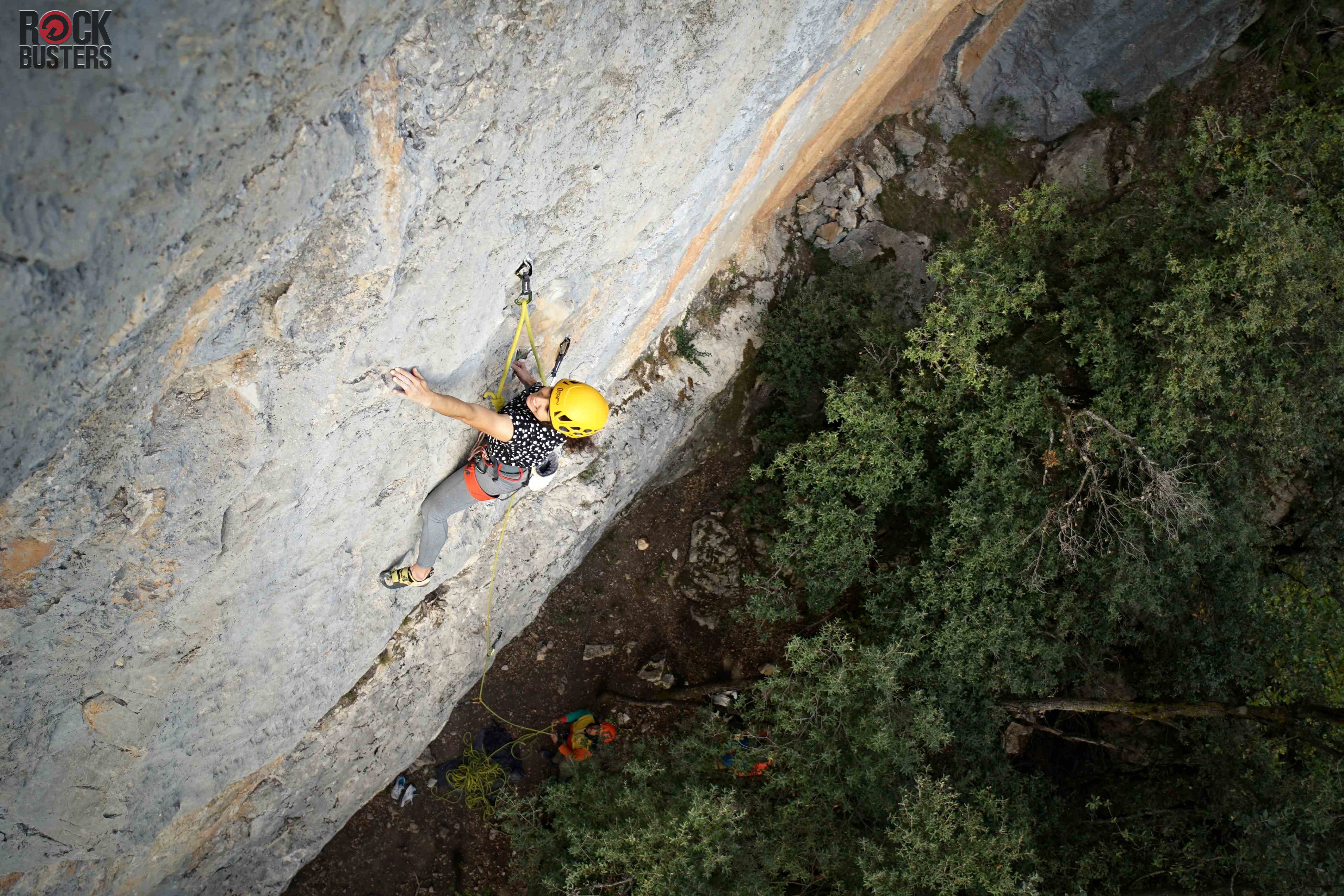 climber during the advanced sport climbing course with  Patxi Usobiaga
