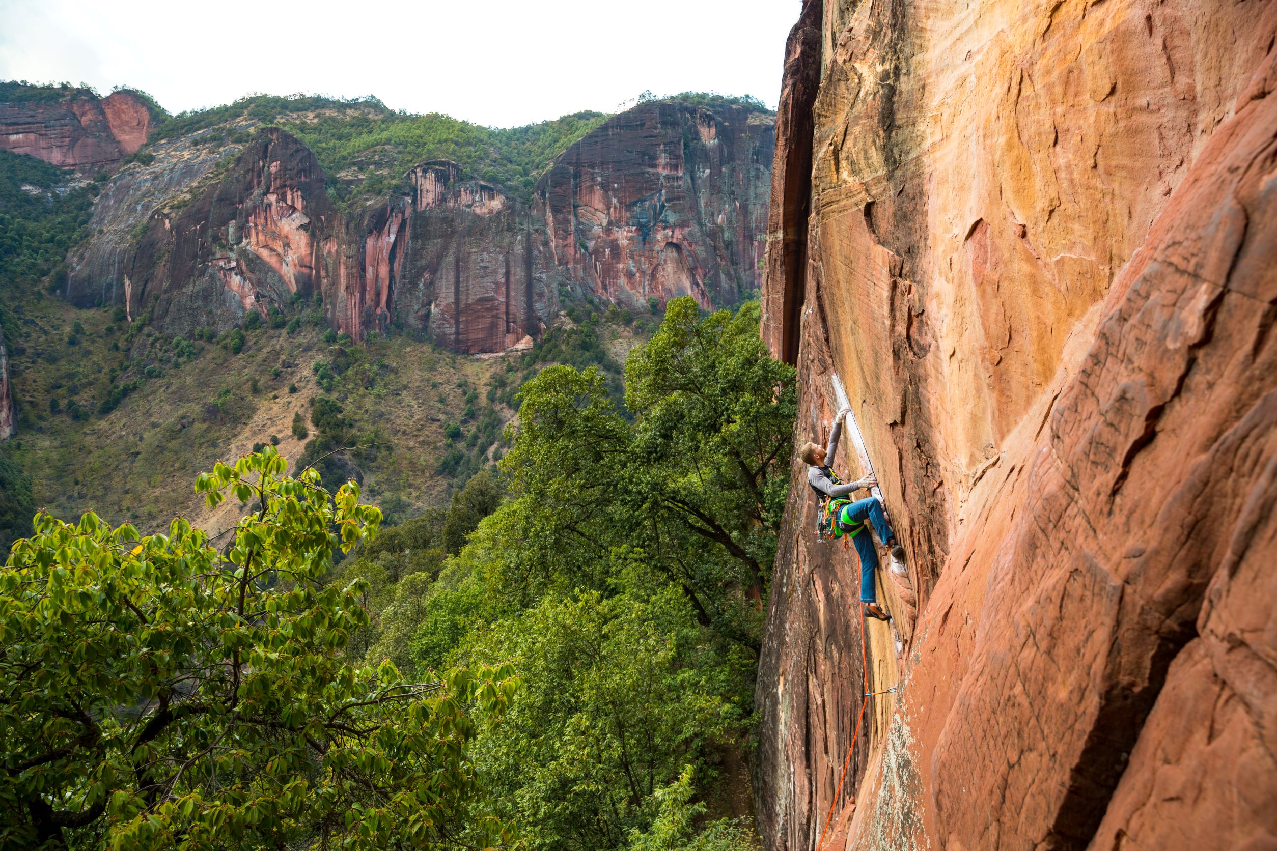 A climber in Liming, China