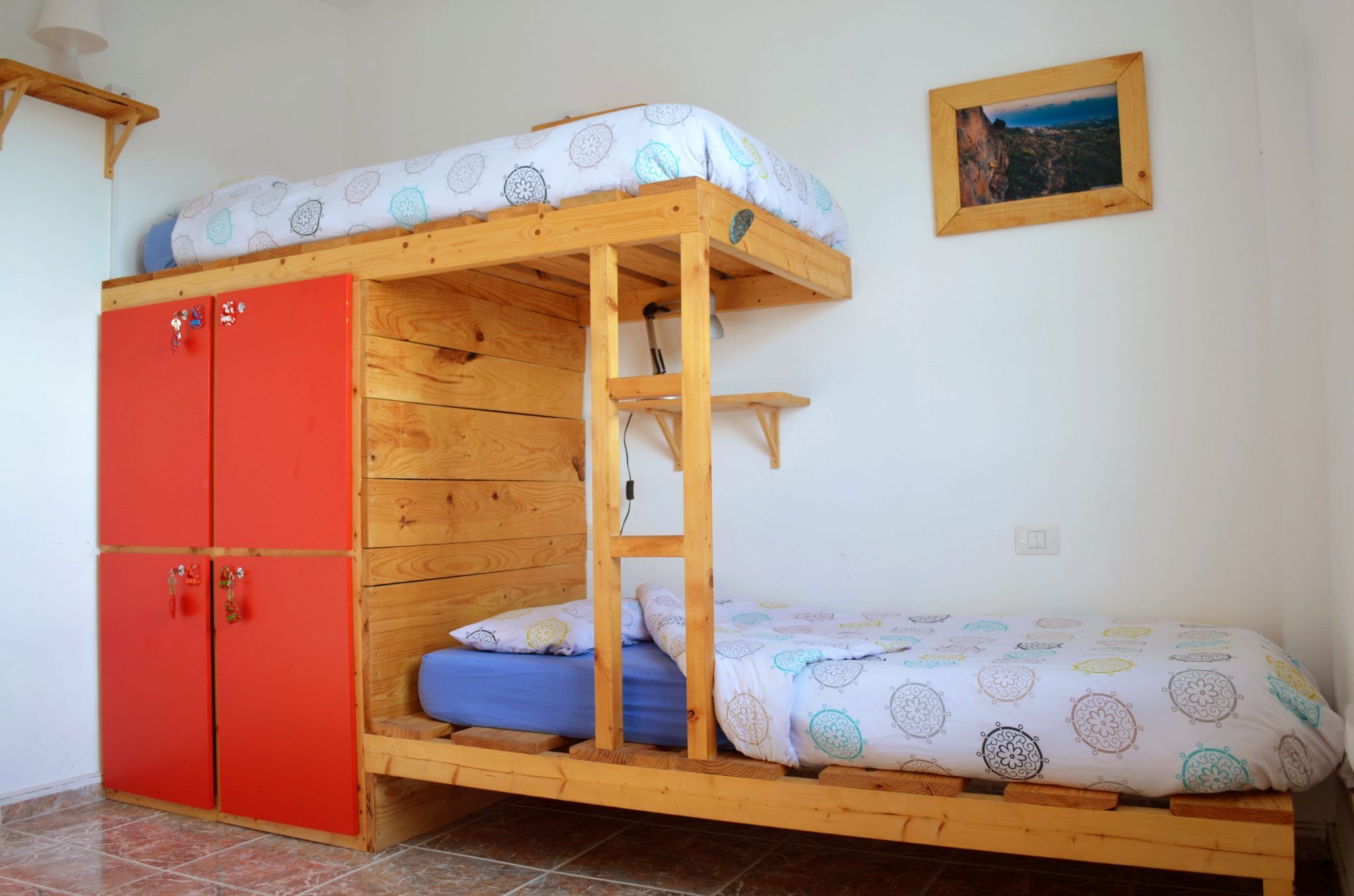 Bunks in one of the rooms at Tenerife Climbing House